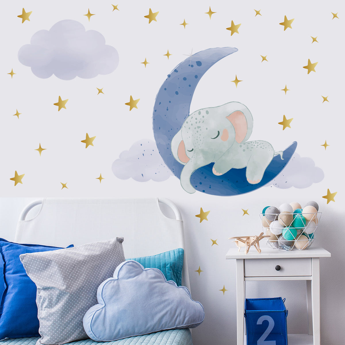 24x12 Inch Blue Red Star Themed Wall Decal Set - DIY Star Stickers for Kids Room, Nursery, Closet Door, Office Decor - Set Includes Multiple Vinyl Stickers for DIY Creativity (Red White Blue Star)