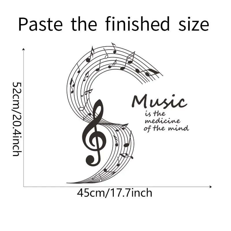 Large Music Notes Wall Decal Set - 20x18 Inch Vinyl Music Lovers Mural for Wall, Kitchen, Nursery, Office Decor - Music-Themed Sticker for Home and Workspace Music Room (Music Note)