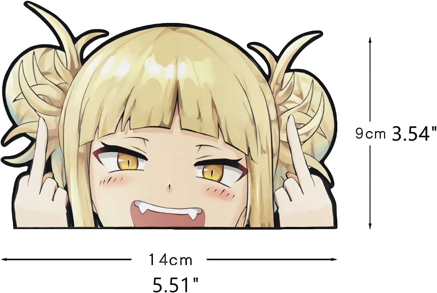 4Pcs 5.51" My Hero Academia Peeker Japanese Anime Himiko Toga Car Stickers and Decal for Car Window Door Laptop Water Bottle Motorcycle Togoroki Tablet Cellphone Decoration Bakugo Katsuki