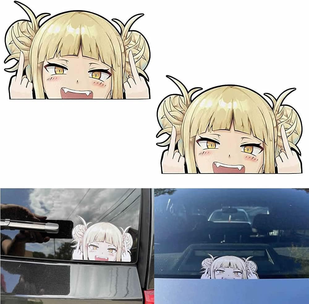 4Pcs 5.51" My Hero Academia Peeker Japanese Anime Himiko Toga Car Stickers and Decal for Car Window Door Laptop Water Bottle Motorcycle Togoroki Tablet Cellphone Decoration Bakugo Katsuki