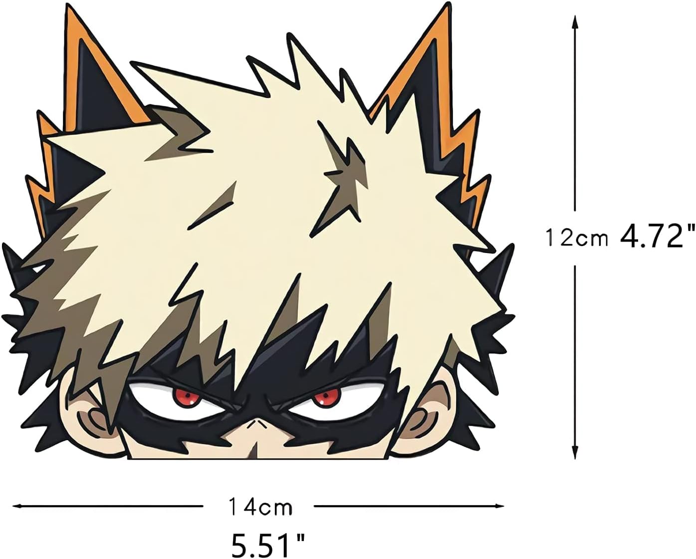 4Pcs 5.51" My Hero Academia Peeker Japanese Anime Himiko Toga Car Stickers and Decal for Car Window Door Laptop Water Bottle Motorcycle Togoroki Tablet Cellphone Decoration Bakugo Katsuki