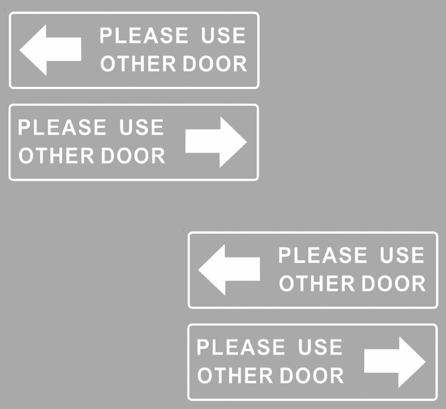 Please Use Next Door Transparent Sticker - 12 x 4 Inches, Pack of 4 - Direction Decal, Easy Peel and Stick, Ideal for Businesses, Stores, Restaurants, Indoor Outdoor Use (Please Use Next Door)