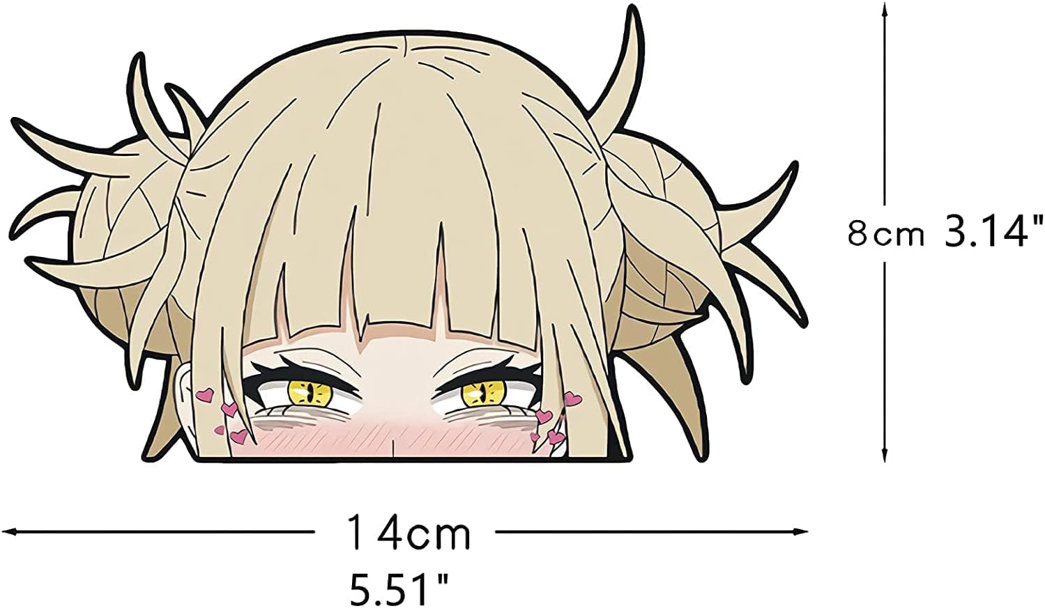 4Pcs 5.51" My Hero Academia Peeker Japanese Anime Himiko Toga Car Stickers and Decal for Car Window Door Laptop Water Bottle Motorcycle Togoroki Tablet Cellphone Decoration Bakugo Katsuki