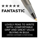 BIC Round Stic Ballpoint Pens, Medium Point, 1.0 mm, Translucent Barrel, Black Ink, Pack Of 60 Pens