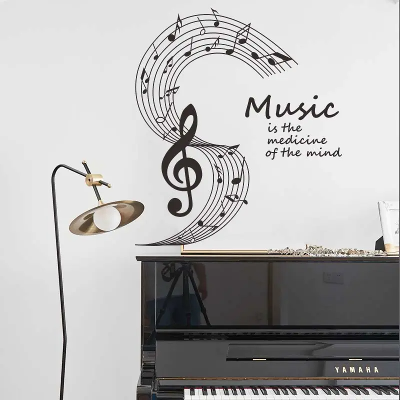 Large Music Notes Wall Decal Set - 20x18 Inch Vinyl Music Lovers Mural for Wall, Kitchen, Nursery, Office Decor - Music-Themed Sticker for Home and Workspace Music Room (Music Note)