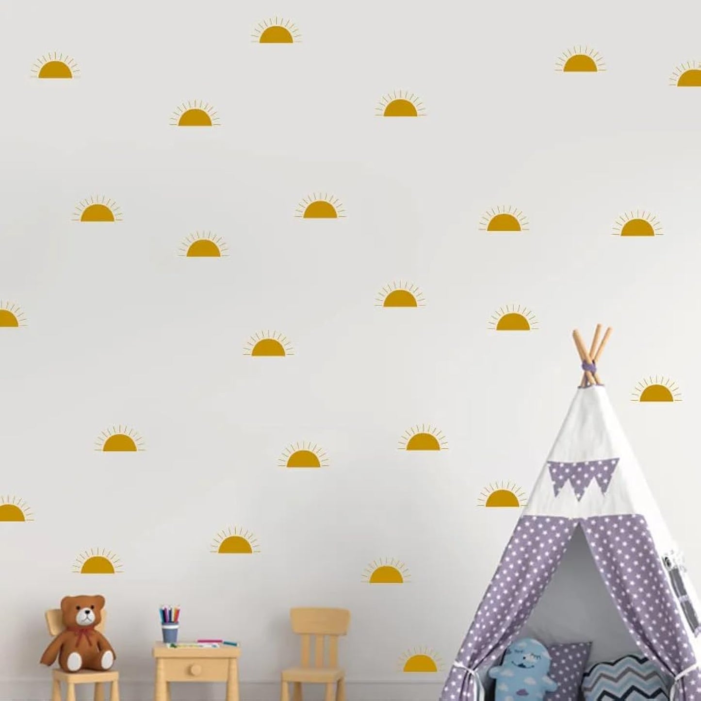 12x36 Inch Three Line Set - Boho Geometrical Shape Themed DIY Boho Wall Decal Mural Set - 80 Pcs Stickers for Wall, Kitchen, Nursery, Office Decor - Each Sticker 1.8x1.7 Inch (Boho Line Black)