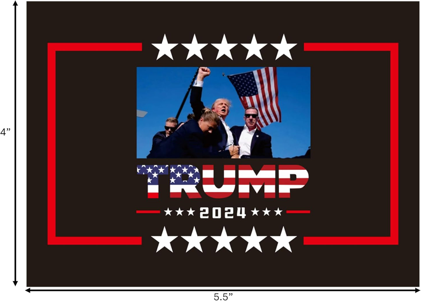 10 Pack Trump 2024 Bumper Sticker Merchandise, Large Size 5.5" x 4.5" Vinyl Decal, Presidential Campaign Political Stickers for Car, Laptop, Phone, Truck, Bumper, Take America Back Again (Pack of 10)