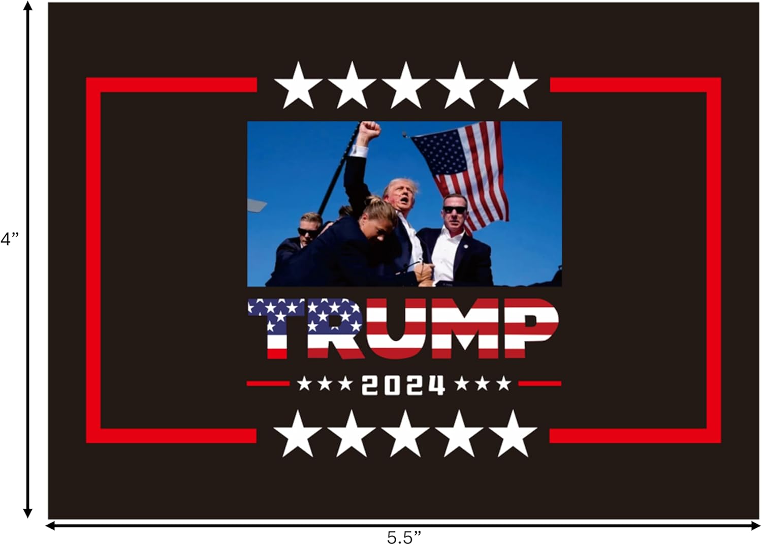 10 Pack Trump 2024 Bumper Sticker Merchandise, Large Size 5.5" x 4.5" Vinyl Decal, Presidential Campaign Political Stickers for Car, Laptop, Phone, Truck, Bumper, Take America Back Again (Pack of 10)