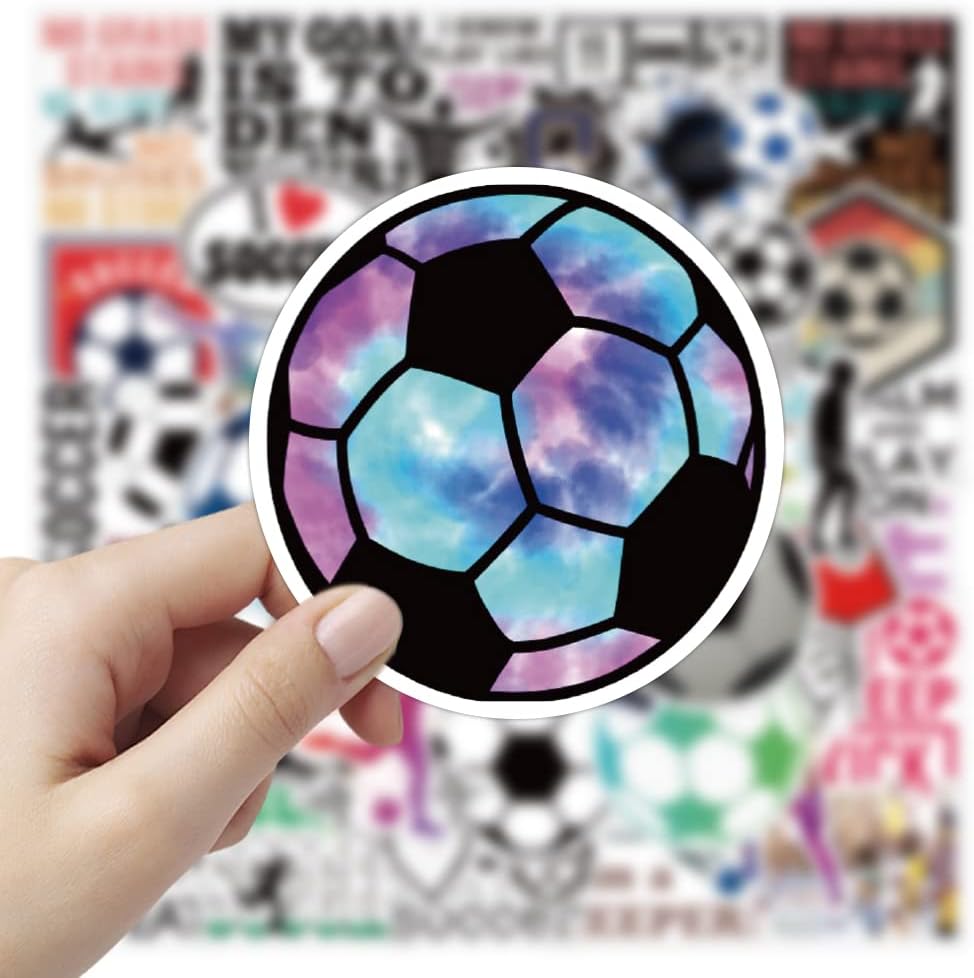 50 Pcs Vinyl Sticker of world cup Soccer theme for Soccer Football Fan Lovers Waterproof Stickers Bomb for Wall, Computer, Laptop, Skateboard, Water Bottle, Mug, Kids Scrapbook Gift for Birthday, Christmas, Thanksgiving (Soccer)