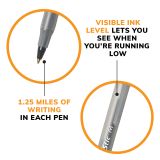 BIC Round Stic Ballpoint Pens, Medium Point, 1.0 mm, Translucent Barrel, Black Ink, Pack Of 60 Pens