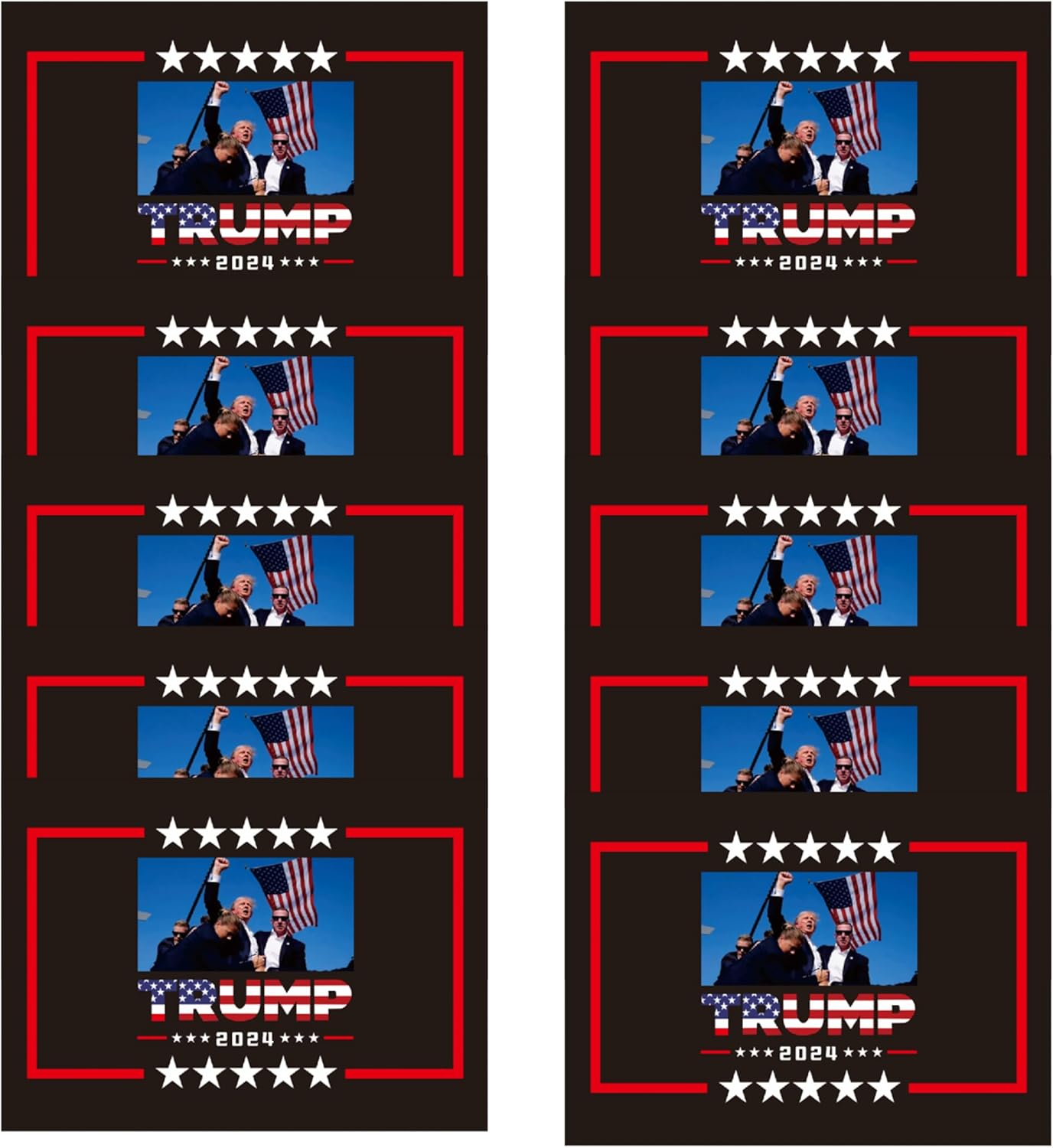 10 Pack Trump 2024 Bumper Sticker Merchandise, Large Size 5.5" x 4.5" Vinyl Decal, Presidential Campaign Political Stickers for Car, Laptop, Phone, Truck, Bumper, Take America Back Again (Pack of 10)